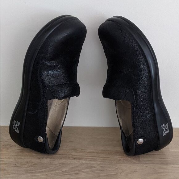 Alegria Keli Black Sparkle Leather Clogs 37 - Picture 9 of 10